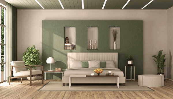Feng Shui Schlafzimmer Farbe grün